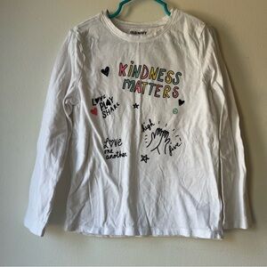 🌼 5/$25 Old Navy Girls Long Sleeve Graphic Tee Shirt Kindness Matters Size 6T